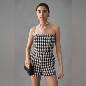 Anthropologie Hutch Strapless Tweed Romper